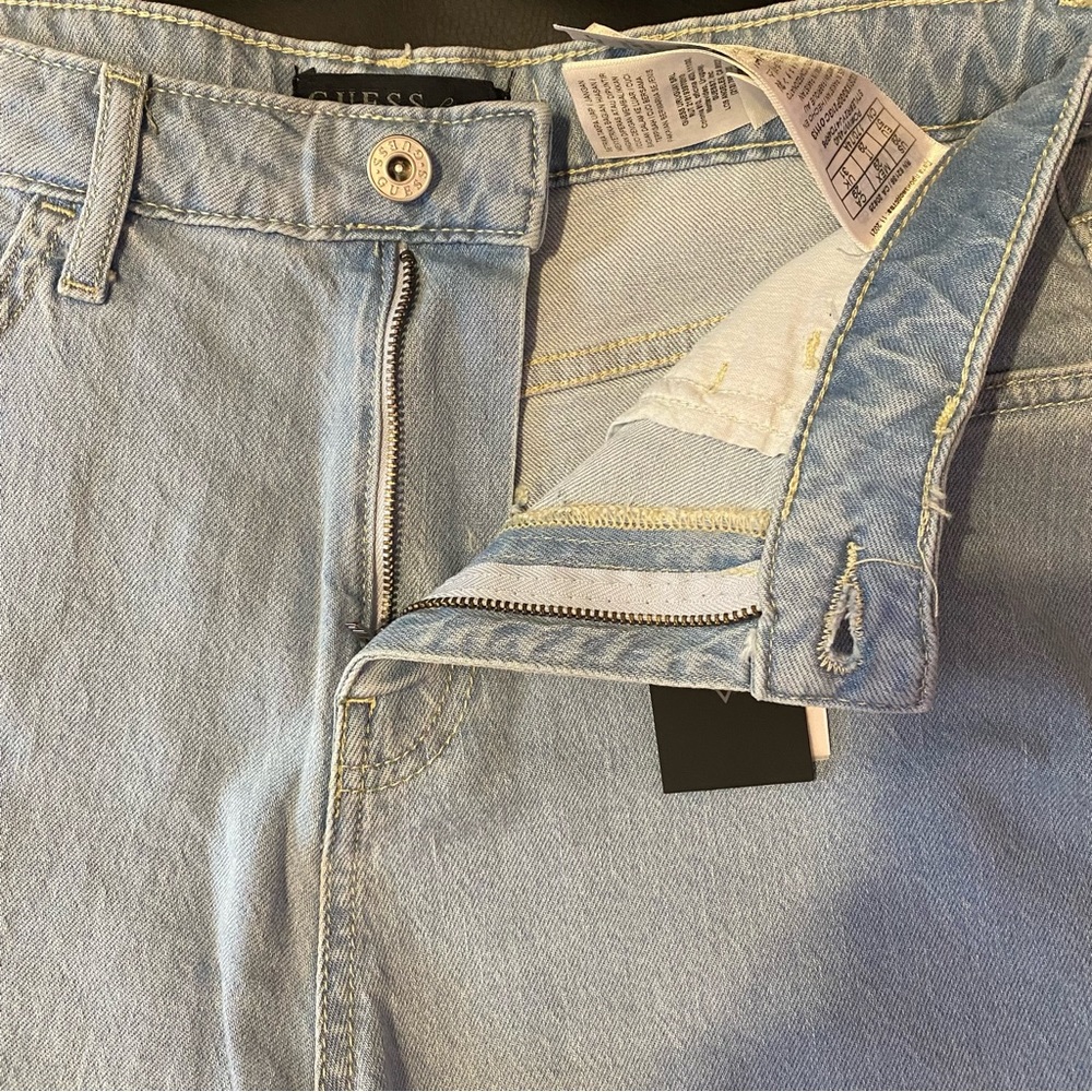 Guess Denim Shorts High Waist Rolled Cuff Gia Light Wash Jean Shorts Size 29 - Picture 6 of 14